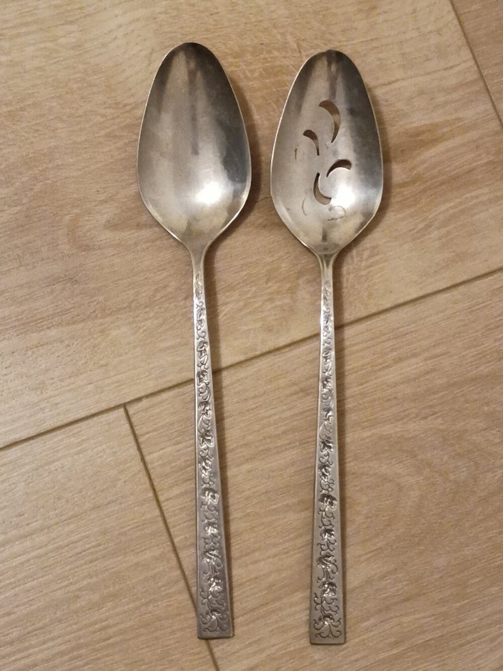 Antique Silver Plate Serving Spoons, Silverware Set